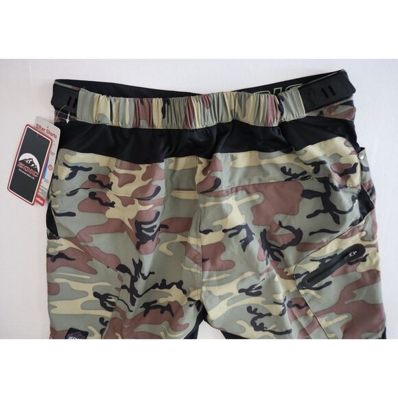 Zoic 1103E9CA Men's Sz XL Green Camo Black Zip Ether 9" Trail Rider Shorts - Picture 4 of 9